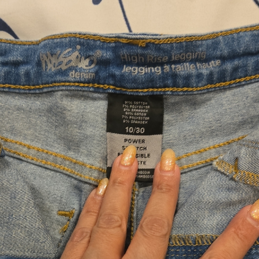 Mossimo From Target Blue High Rise Distressed Jeans - Picture 3 of 8